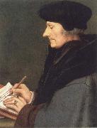 Hans holbein the younger Portrait of Erasmus of Rotterdam writing oil on canvas